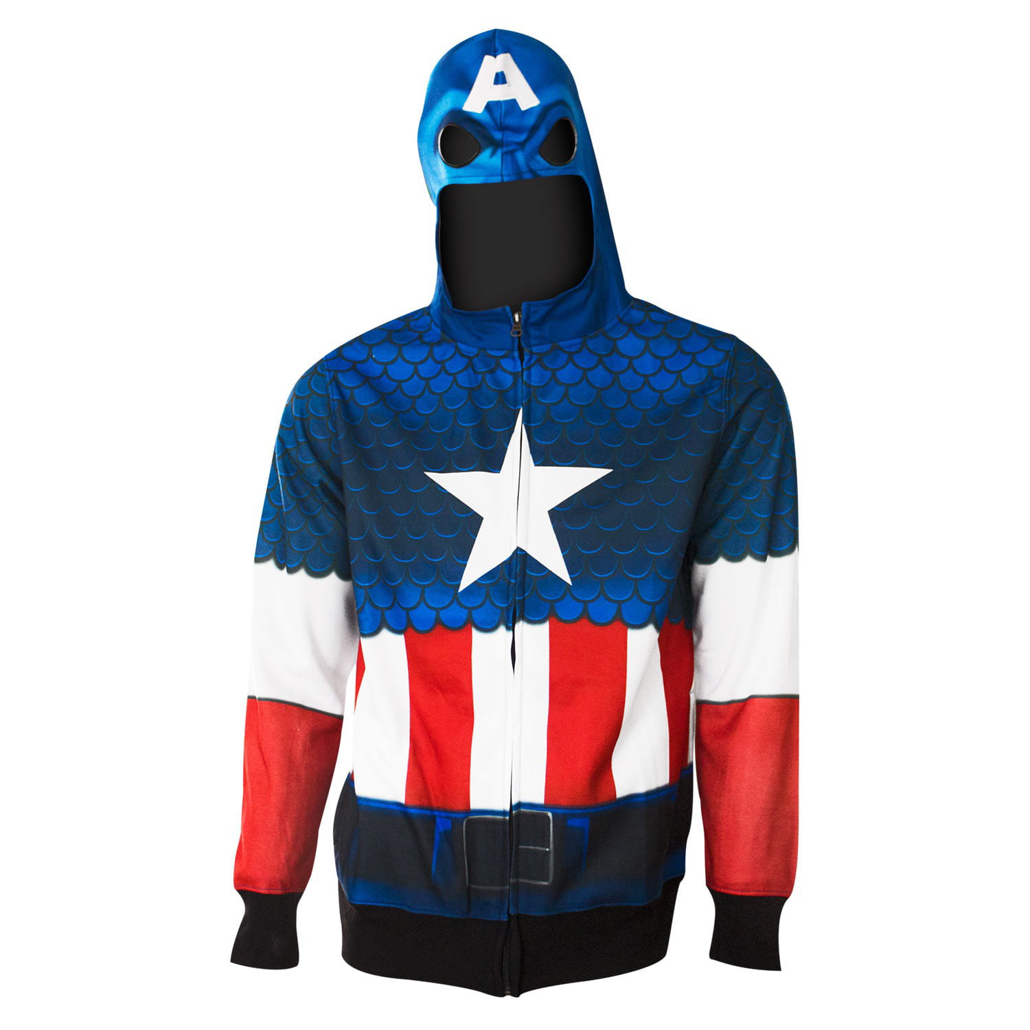 Captain America Costume Sublimated Fleece Marvel Comics Adult Hoodie 