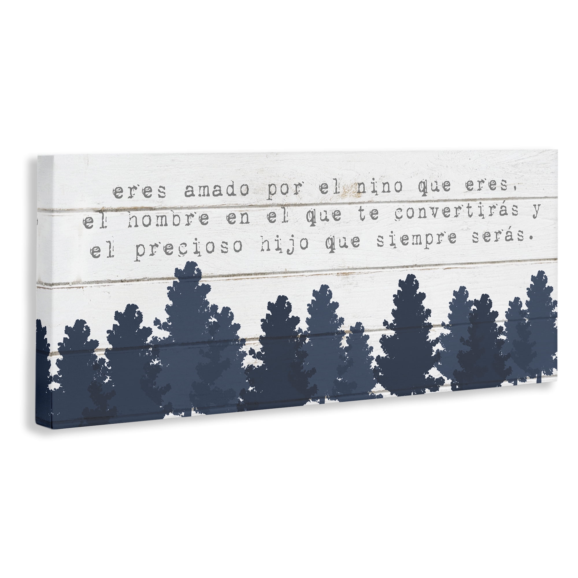 Stupell Industries Eres Amado, Hoy y Siempre Inspirational Quotes & Sayings Painting Wrapped Canvas Art Print Wall Art, 30 x 13