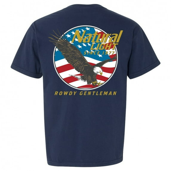 Natural Light Since 1977 Rowdy Gentleman Pocket T-Shirt-2XLarge