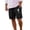 Black@GC@, variant on CONZONE Mens Linen Shorts Elastic Waist Drawstring Summer Beach Shorts for Men Hawaiian Graphic Lightweight Loose Fit Outdoor Shorts With Pockets