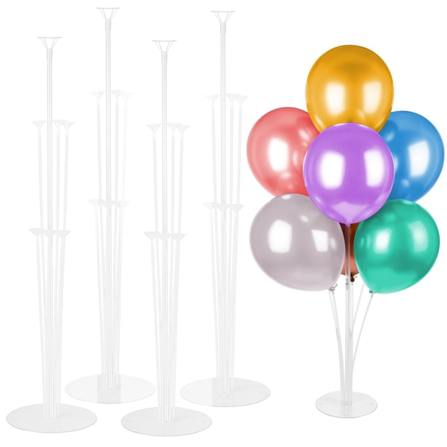 Kit de soporte para globos Voircoloria con base y palos (4 juegos)
