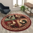 thumbnail image 2 of Flash Furniture Gallus Round Country Cream, Tan, Black, Red Area Rug, 6' x 6', 2 of 7