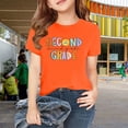 thumbnail image 3 of FDDMis Graphic Baby Tees Girls Tops Size 14-16 Toddler Tshirts Preppy Shirts Baby Clothes for Girls 3-6 Months Kids Clothes Girls Size 6-7 Kids, Orange 8-9 Years, 3 of 7