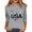Gray_002, variant on Woman 250 Anniversary Usa Shirt American Flag Print 3/4sleeve Blouses Casual Crew Neck Tee Shirts Summer 2026 Comfort Clothing Blue XL