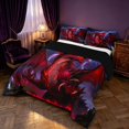 thumbnail image 2 of Manfei Gothic Dragon Animals Queen Comforter Set,Vintage Wildlife Comforter Sets Queen,Red Blue,Black Reversible,3-Piece,1 Comforter and 2 Pillowcases, 2 of 7