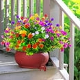 thumbnail image 4 of 12 Bundles Outdoor Artificial Flowers UV Resistant Fake Camellia with Eucalyptus Stems Plants, Faux Plastic Greenery Plants for Indoor Outside Hanging Plants Garden Porch Window Box Home Wedding Decor, 4 of 6