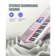 thumbnail image 5 of Donner New 61 Key Piano Keyboard Electric Keyboard Bundle for Beginners, with Piano Stand, Stool, Microphone, Perfect Gift for Daughter, Pink (DEK-610S), 5 of 8