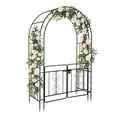 thumbnail image 2 of Ktaxon Metal Garden Arch 7Ft Garden Trellis Arch Arbor Outdoor Wedding, 2 of 9