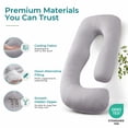thumbnail image 4 of Sasttie Cooling Pregnancy Pillows for Sleeping, U Shaped Full Body Pillow with Removable Cover, Pregnant Women Must Haves, Maternity Essential, Light Grey, 4 of 8