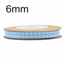 NAMZI 0.24 Inch x 5.5 Yards Gingham Ribbon, Classic Plaid Buffalo Checker Ribbon for Gift Wrapping, Hair Bows & DIY Crafts, Blue