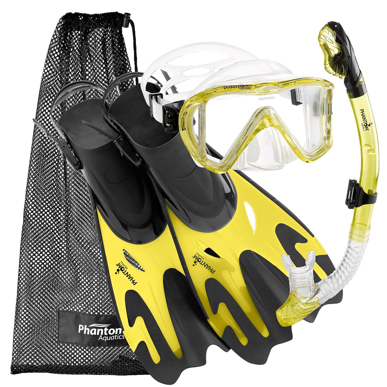 Head Tarpon2/Barracuda Volo Mask Snorkel Fins Set Scuba Diving Snorkeling Yellow 
