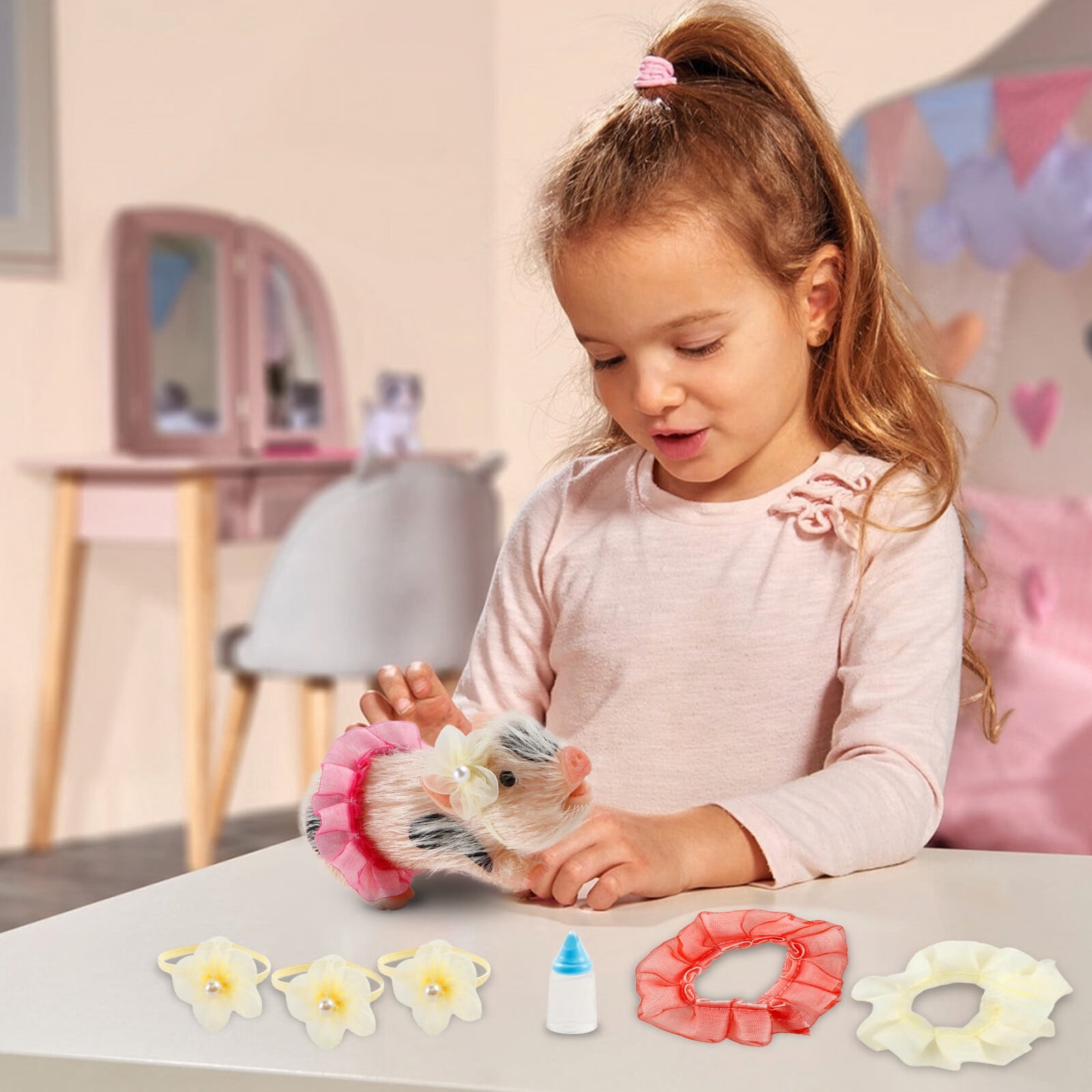 Silicone Pig Mini Doll with Clothes, 5.07 x 3.12 x 1.56 in Silicone, 0.55 lb