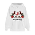 thumbnail image 2 of PNTUTB Women's Merry Christmas Letter Print Hooded Drawstring Pullover Casual Long Sleeve Loose Sweatshirts with Pocket, 2 of 6
