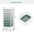 thumbnail image 3 of Costway Drawer Art & Craft Storage Cart, Storage Cart with Removable Drawers, Multipurpose Organizer Gradient Green, 3 of 6