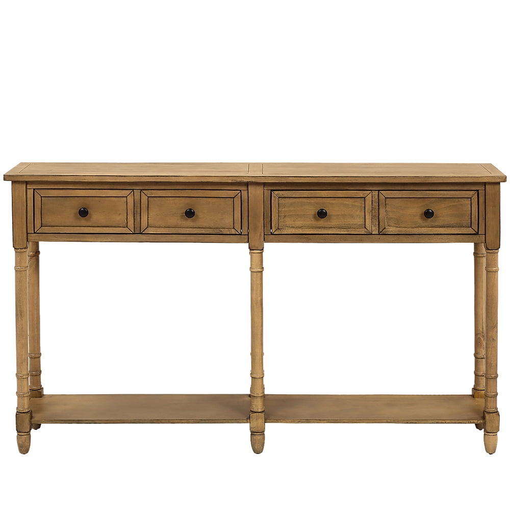Lowestbest 58" Wood Console Table, Sofa Entryway Table with 2 Storage Drawers and Bottom Shelf for Living Room, Easy Assembly, Old Pine Lowestbest 58" Wood Console Table, Sofa Entryway Table with 2 Storage Drawers and Bottom Shelf for Living Room, Easy Assembly, Old Pine
