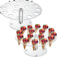 thumbnail image 2 of 6 Pack Ice Cream Cone Holder, 16 Holes Acrylic Ice Cream Cone Display Stand, Clear Waffle Hand Roll Sushi Display Rack, 2 of 8