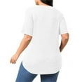 thumbnail image 3 of Vibrex Womens Plus Size Tops Crewneck Short Sleeve Shirts Casual Loose Tunic Tops Curved Hem Summer Blouses, 3 of 8