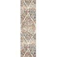 thumbnail image 2 of 2â€™ x 8â€™ Ivory Brown Decorative Diamond Runner Rug, 2 of 2