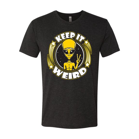 Wild Bobby Keep It Weird Alien Men Premium Tri Blend Tee