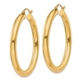 thumbnail image 2 of FB Jewels 10K Yellow Gold Polished 4mm Tube Hoop Earrings, 2 of 4