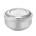 thumbnail image 1 of 1PC Stainless Steel Rice Bowl with Lid Creative Double Layer Rice Bowl Household Kids Rice Container Stylish Round Utensils Bowl for Home Office Use with Word Style Silver Size 1, 1 of 8