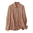 thumbnail image 1 of Timegard Womens Shirts Button down Lapel Neck Embroidery Tops Lightweight Work Casual Loose Blouse, 1 of 8