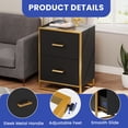 thumbnail image 2 of ModFusion 2-Drawer A4 Letter Legal Hanging File, Nightstand Organizer Modern Wood Metal Frame Cabinet Lamp Printer Stand Bedroom, Black, 2 of 9
