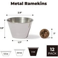 thumbnail image 3 of Fit Préparation de Repas [12 Pack 4 oz Tasses à Sauce en Acier Inoxydable, Ramequins en Métal Réutilisables, Bols à Condiments de Qualité Commerciale, Tasses à Portions Individuelles, Petite Tasse Ronde au Jus pour Maison, Restaurant, 3 of 7