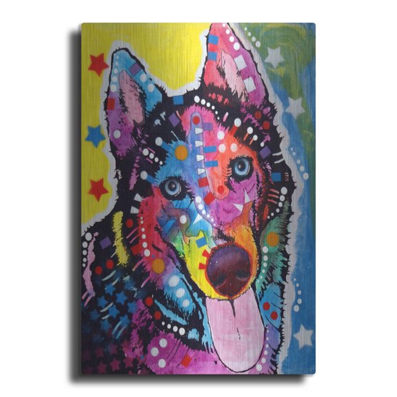 Luxe Metal Art 'Husky ' by Dean Russo, Metal Wall Art, 16"x24"