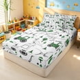 thumbnail image 3 of Erosebridal Dino Engineering Vehicle Zipper Full Size Comforter Sets with Fitted Sheet and 2 Pillowcases for Boys Men, Simple Tree Print Zipper Bedding Set, Reversible, 4 Pieces, 3 of 7