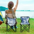 thumbnail image 5 of 600D Oxford Camping Chair Portable Foldable Chair Supports 220 lbs for Picnic, Fishing, Backpacking Blue Tie-dye Pattern, 5 of 8