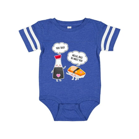 

Inktastic Cute Sushi and Soy Sauce Rice To Meet You Gift Baby Boy or Baby Girl Bodysuit