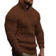 thumbnail image 1 of Blusa y camisa de manga larga con cuello alto para hombre, color liso, con cremallera, cuello alto, cubrecabezas, tejido elástico, estilo suéter, poliéster., 1 of 5