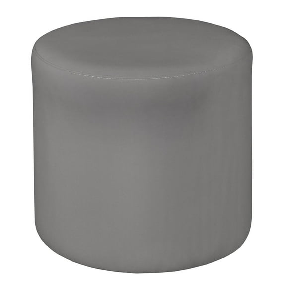 Regency Logan Upholstered Soft Round Shape Ottoman - Grey