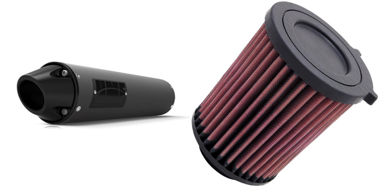 K&N Air Filter & HMF Blackout PerformanceSeries Slip On Exhaust Euro