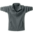 thumbnail image 1 of PEONAVET Mens Jacket Men's Solid Color Pocket Zipper Cardigan Long Sleeved Stand Up Collar Wool Jacket, 1 of 8
