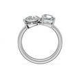 thumbnail image 4 of 1.10 Ct Asscher & Pear Cut Natural Diamond Stylish Two Stone Ring for Anniversary Solid 14K White Gold Size 4, 4 of 8