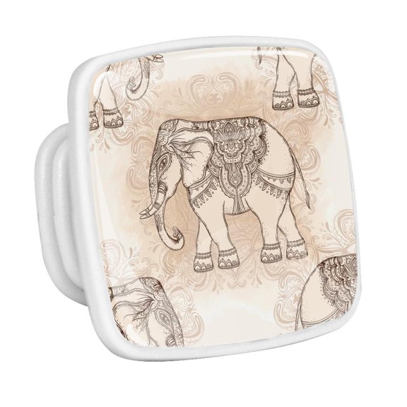 4PCS Square Cabinet Fluorescence Knob Glowing in the Dark Furniture Drawer Pulls Handle with Screws Elephant