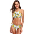 thumbnail image 2 of Dreamtimes Vintage Yellow Lemon Fruit Swimsuits Padded Bikini Sets Sexy Swimwear for Women, Small, 2 of 7
