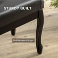 thumbnail image 4 of CoSoTower Adjustable Height Piano Bench Stool, PU Leather Button Tufted Padded Keyboard Seat with Rubber Wood Legs, Black, 4 of 7