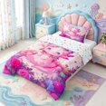 thumbnail image 2 of Manfei Rainbow Axolotl Twin Comforter Sets,Kawaii Ocean Animal Bedding Set,Colorful Stars Reversible,2-Piece,1 Comforter and 1 Pillowcase, 2 of 7