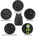 thumbnail image 2 of Summit Ridge Single Multi-Pocket Bungee Cord Backpack for Travel and Commuting in Black, 2 of 5
