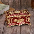 thumbnail image 4 of Delicate Vintage Embossed Jewelry Holder Storage Box for Earrings, Necklace, Rings with Portable, Compact Design, 4 of 8