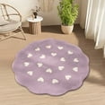 thumbnail image 4 of Gqtwoy Modern Round Carpet Water Absorbing Non-Slip Floor Mat Cozy Living Room Decor, Stylish Sofa Blanket, Soft Polyester Rug for Coffee Table, 4 of 6
