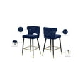 thumbnail image 2 of Meridian Furniture Kelly 28"H Velvet Counter Stool in Navy (Set of 2), 2 of 5