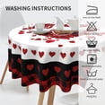 thumbnail image 6 of Valentine''s Day Tablecloth 60 Inch Round Red Rose Flower Buffalo Plaid Tablecloths Love Heart Table Cover Washable Tablecloth for Party Holiday Kitchen Dining Room Indoor Outdoor Decor, 6 of 6