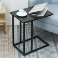 thumbnail image 5 of 22'' C Table Sofa Side End Table for Living Room Bedroom Small Metal Side Table Wood Grain Black End Table for Laptop Snacks, 5 of 7
