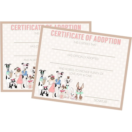 Calling All Animals Puppy Adoption Supply (Adoption Certificate)