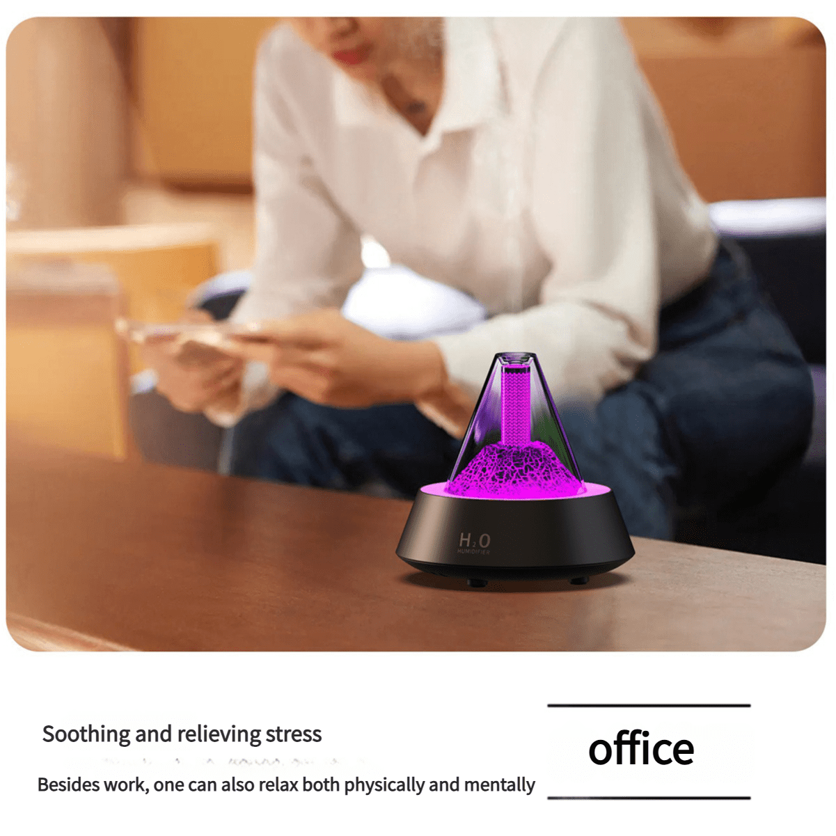 Volcanic Humidifier Essential Oil Diffuser LED Lava Lamp Aroma Diffuser Home Decor