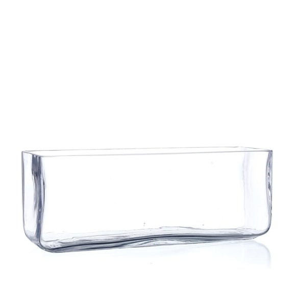 CC Home Furnishings Handblown Rectangular Glass Floral Vase - 11.5" - Clear